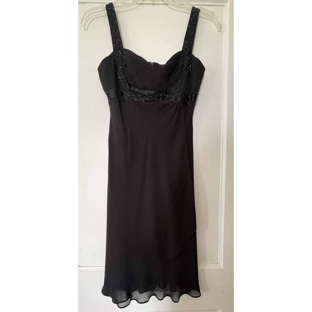 S.L. Fashions Petite Little Black Cocktail Dress Sleeveless Size 8P